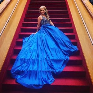 Mac Duggal Sapphire Blue Couture Gown
